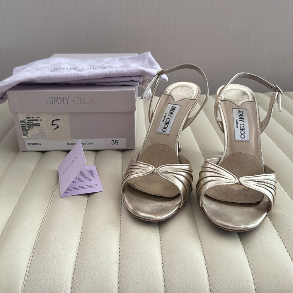 Jimmy Choo Metallic Gold Slingback